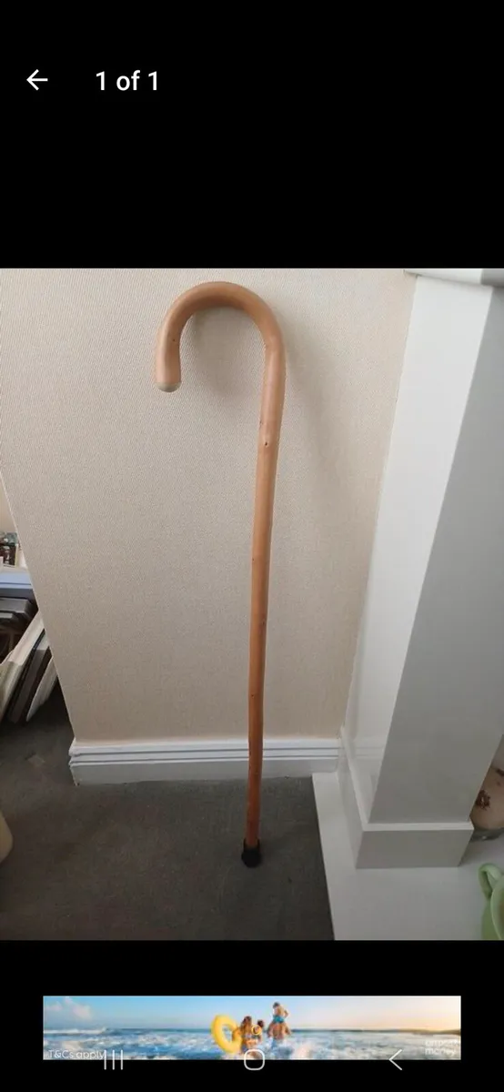 Heavy Wooden Walking Stick 91cm Tall