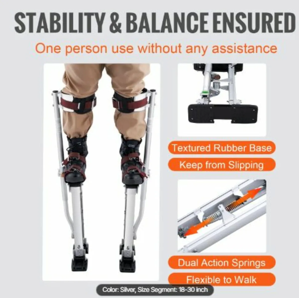 Drywall Stilts, 46cm-76cm Adjustable Aluminum Tool - Image 3