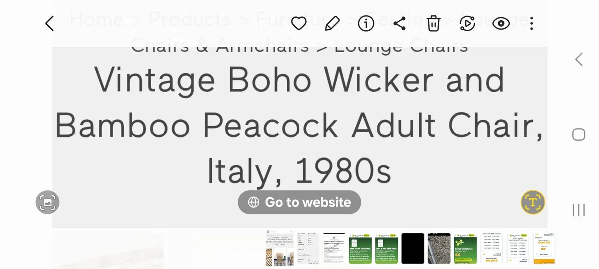 Vintage Boho wicker chair - Image 2