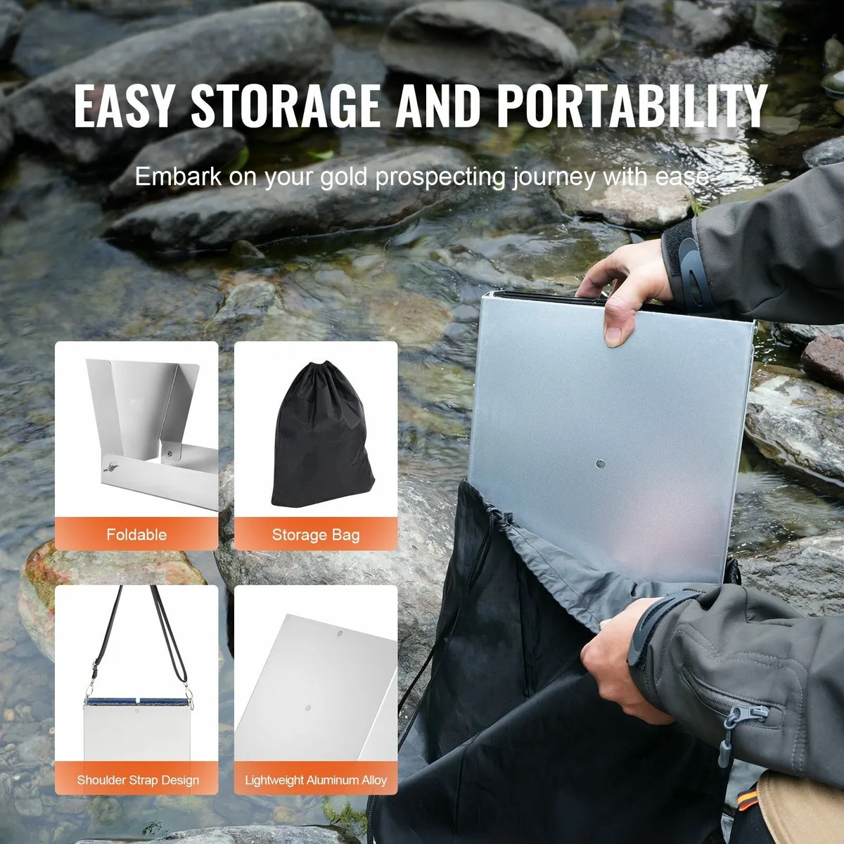 23 PCS Gold Prospecting Kit + Gold Pan Sluice Box - Image 2