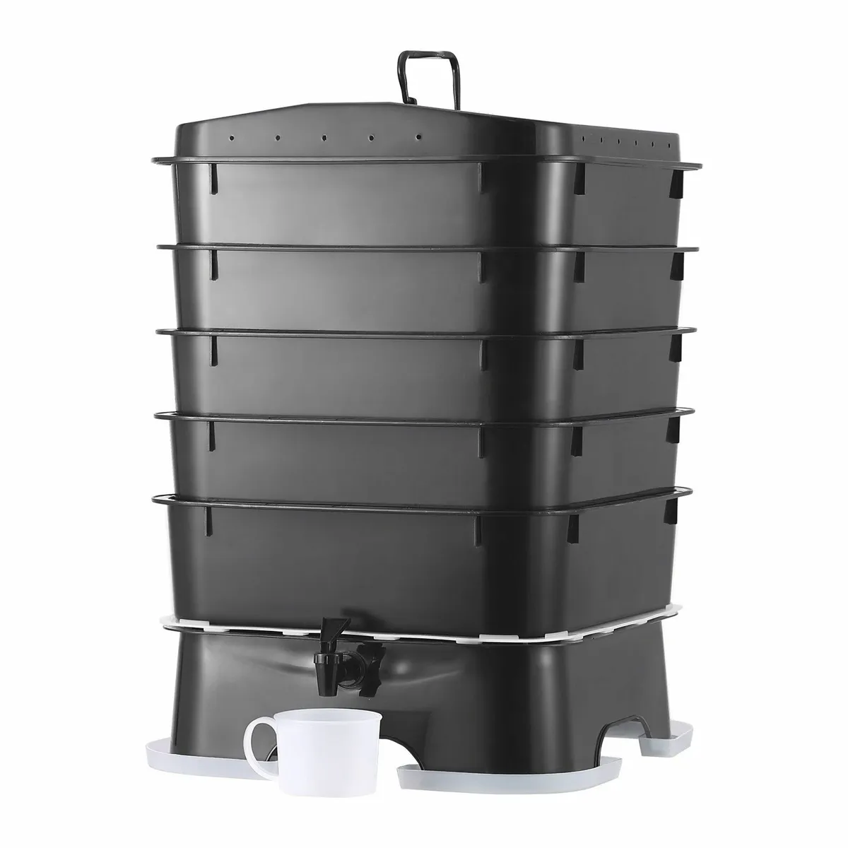 5-Tray Worm Composter, 50 L Worm Compost Bin - Image 4