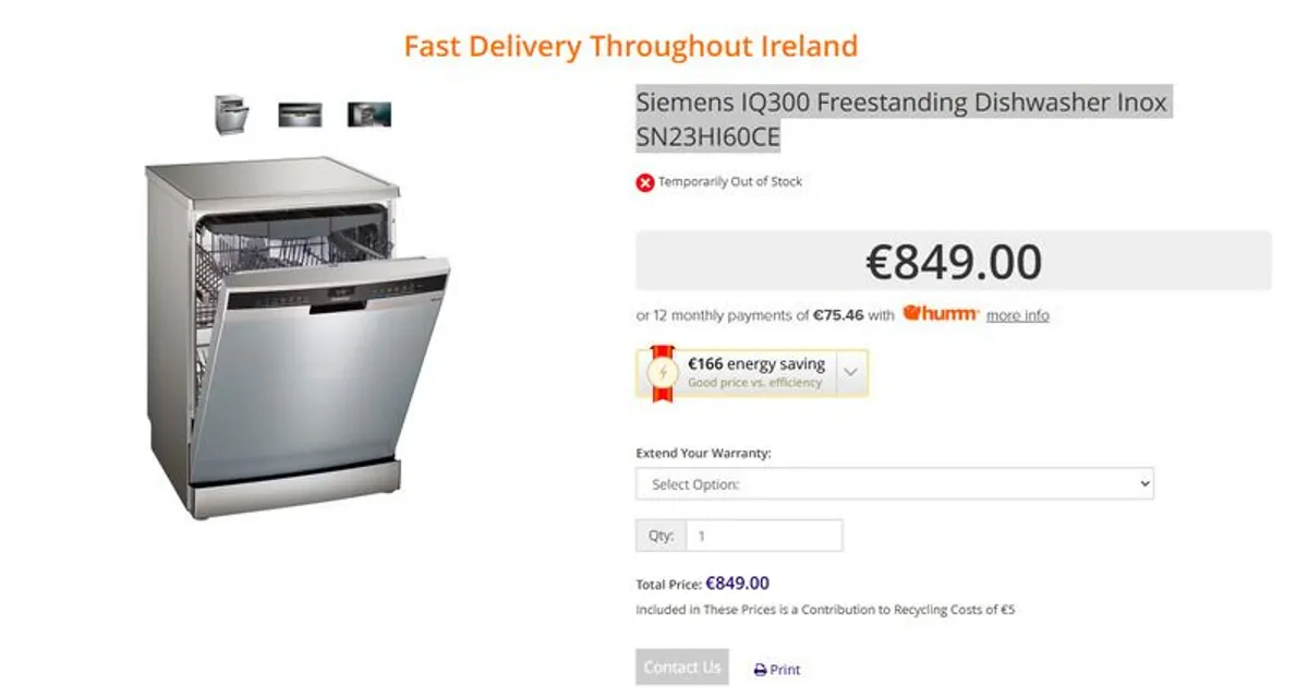 Dishwasher for sale