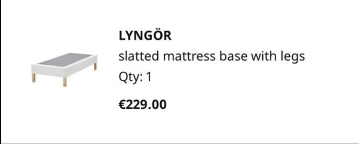 Ikea Lyngör Bed base (wooden legs) - Image 2