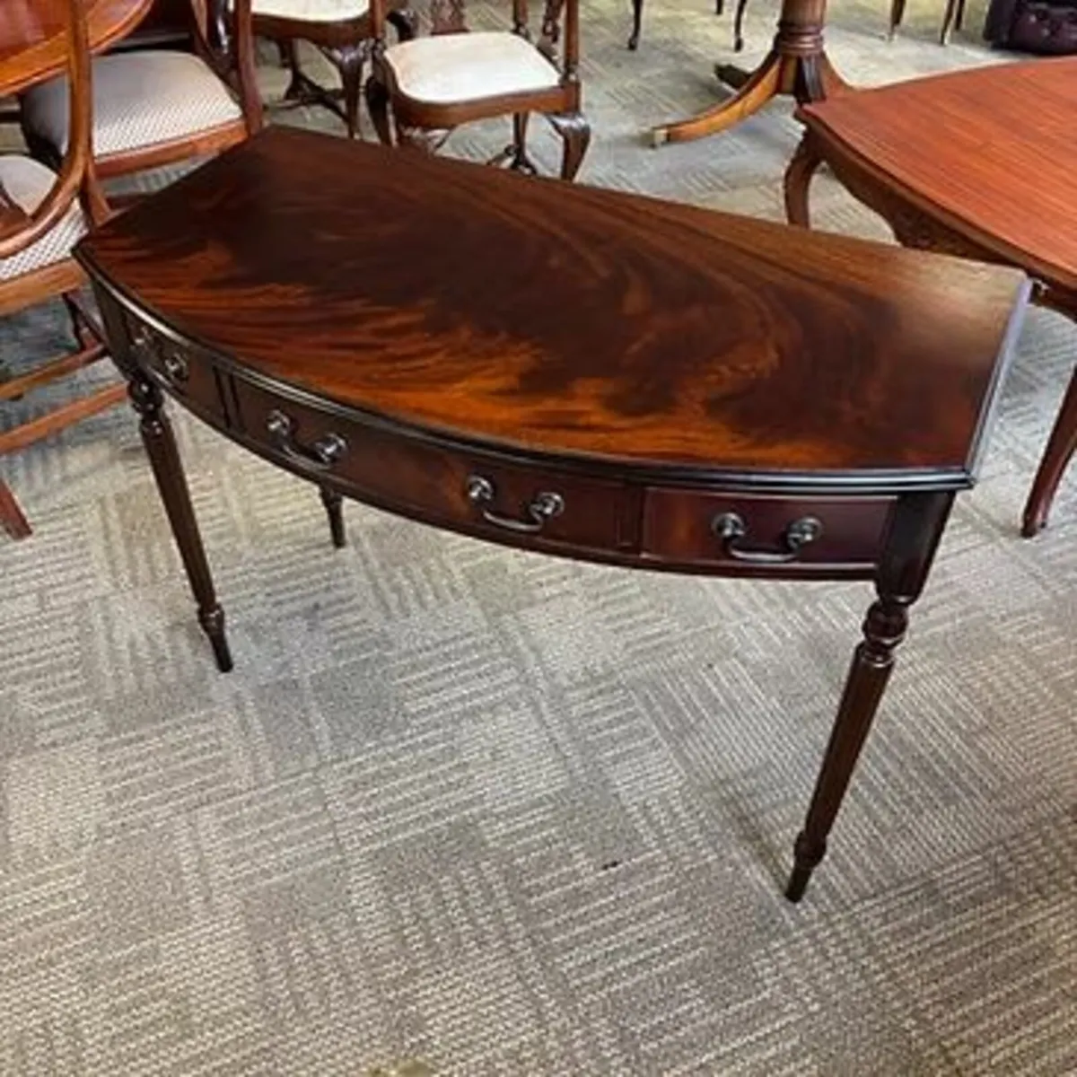 Beautiful regency style demi lune mahogany console