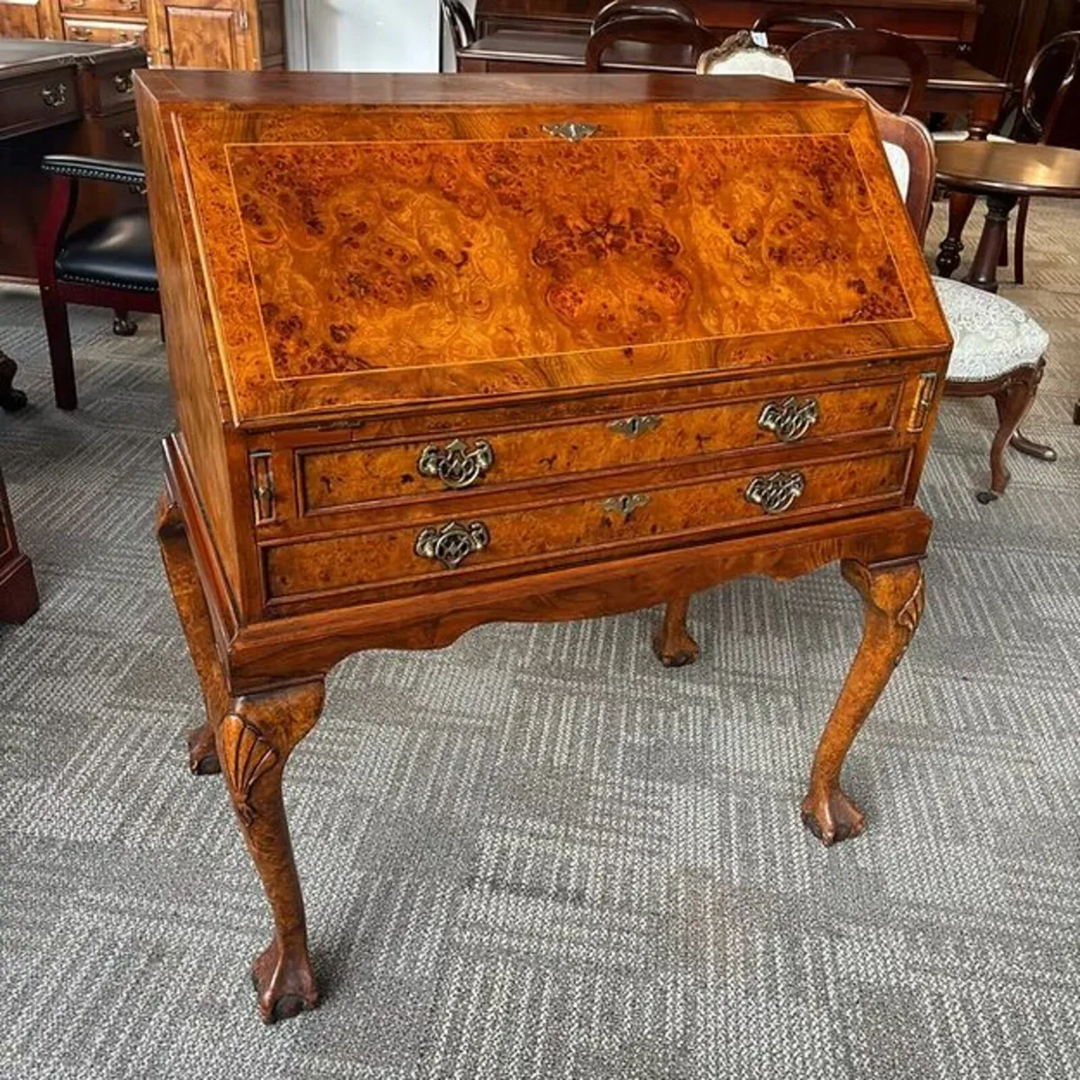 Stunning walnut writing bureau