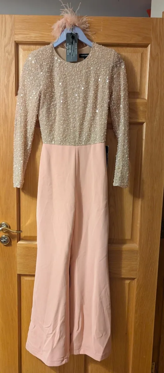 Nadine merabi Amelia pink jumpsuit size small - Image 3