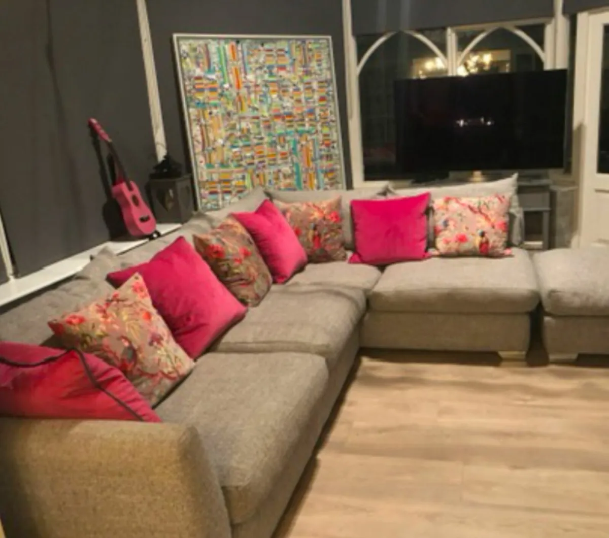 L-SHAPED GREY COUCH - EXCELLENT CONDITION - DUBLIN - Image 1