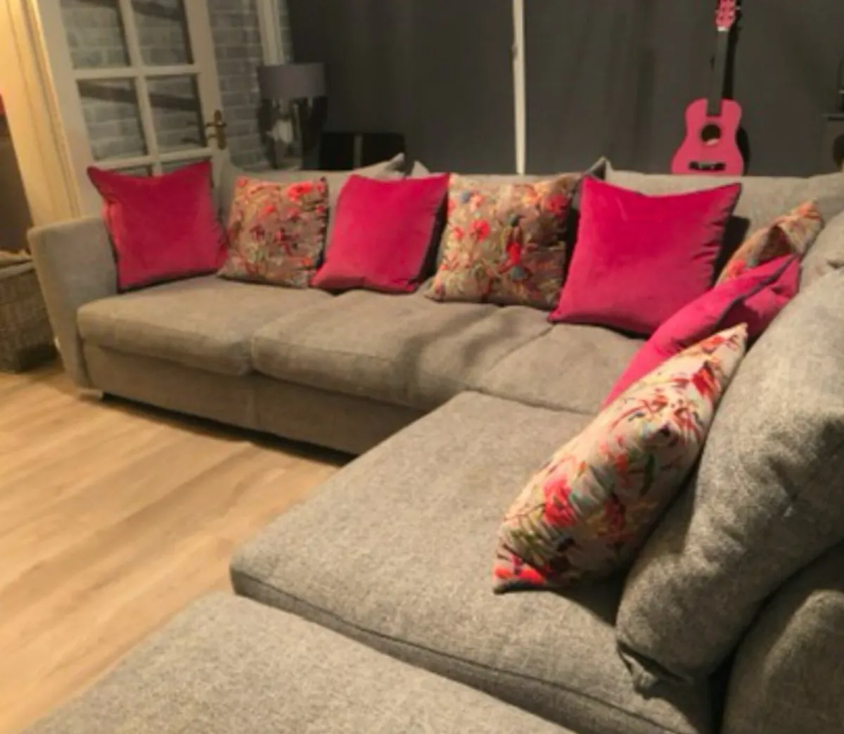 L-SHAPED GREY COUCH - EXCELLENT CONDITION - DUBLIN - Image 2