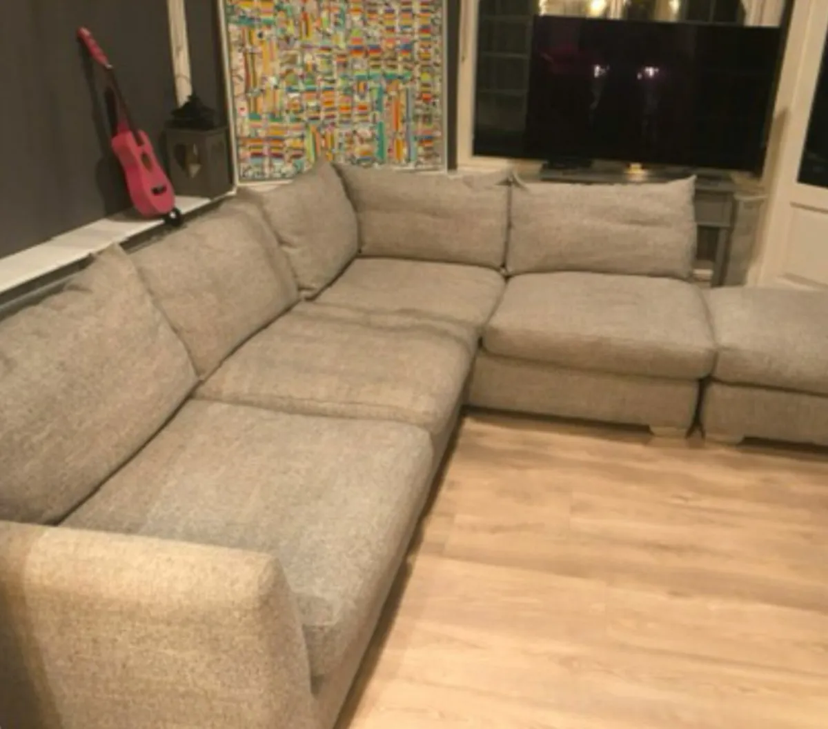 L-SHAPED GREY COUCH - EXCELLENT CONDITION - DUBLIN - Image 3