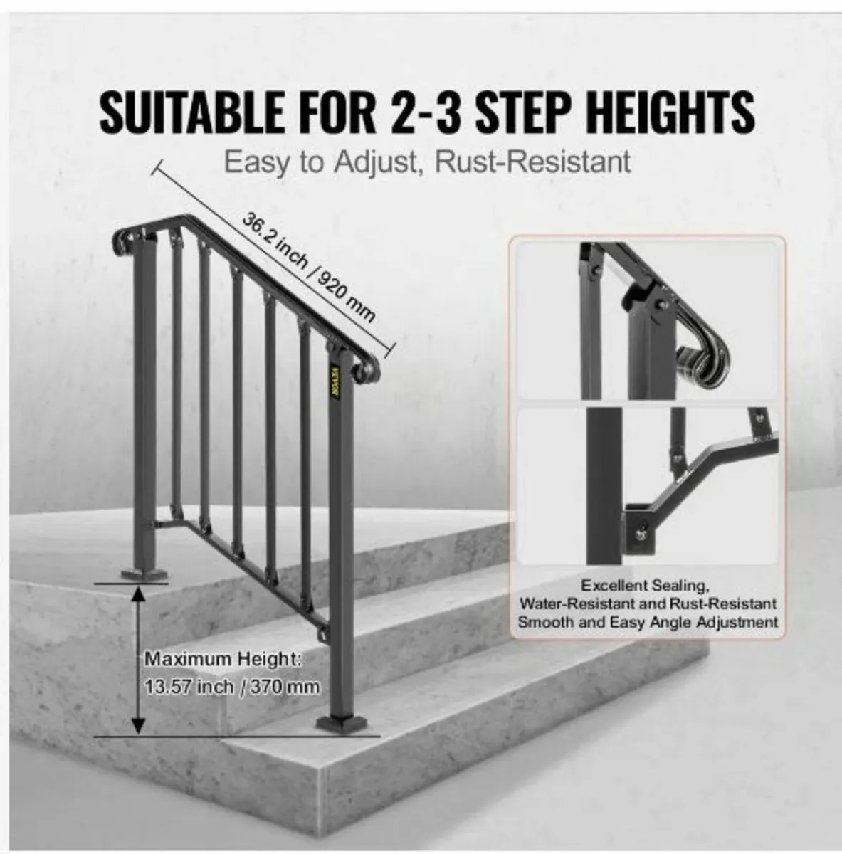 Iron X Handrail Picket #2 Railing Rail Fits 2 Ste - Image 1