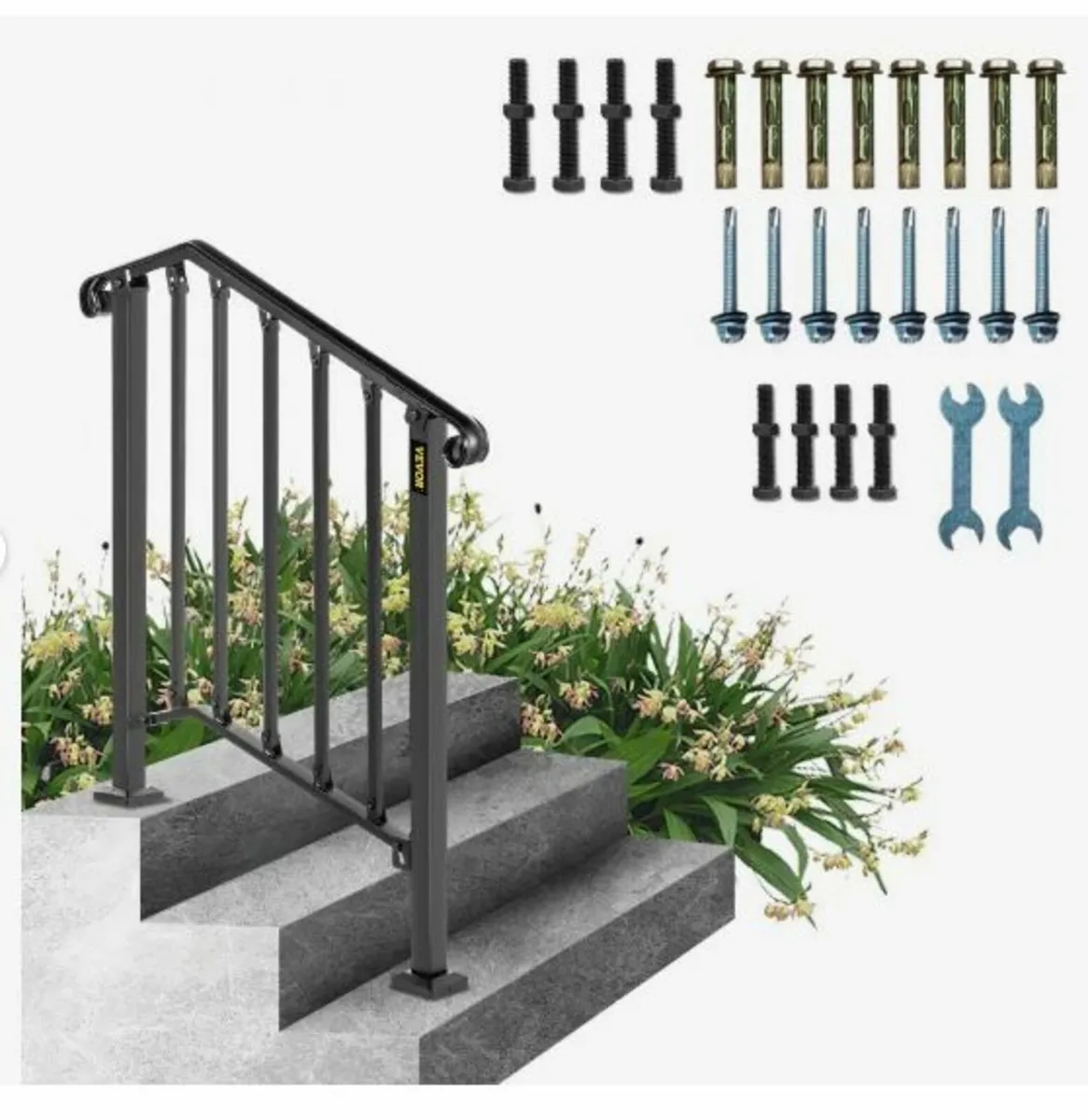 Iron X Handrail Picket #2 Railing Rail Fits 2 Ste - Image 3