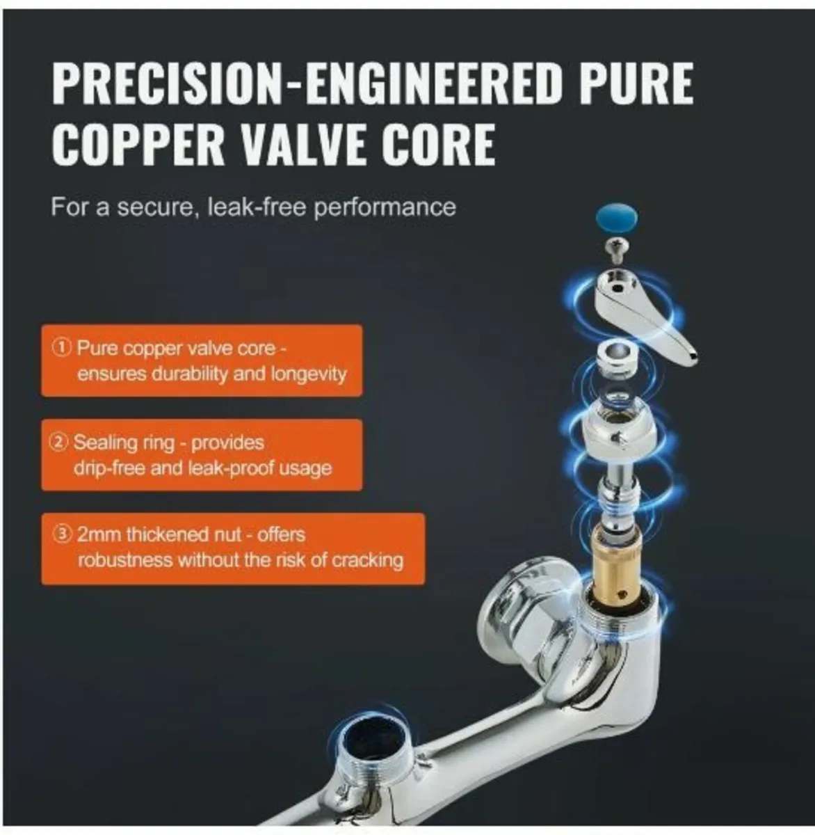 Commercial Faucet with Pre-Rinse Sprayer - Image 3