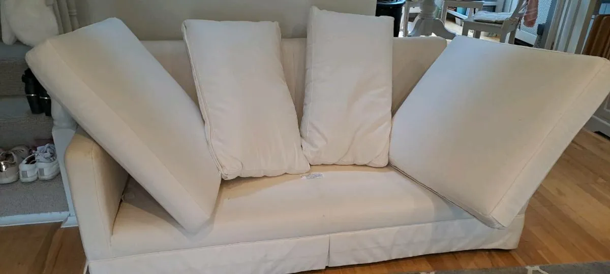 White 2 seater couch - Image 3
