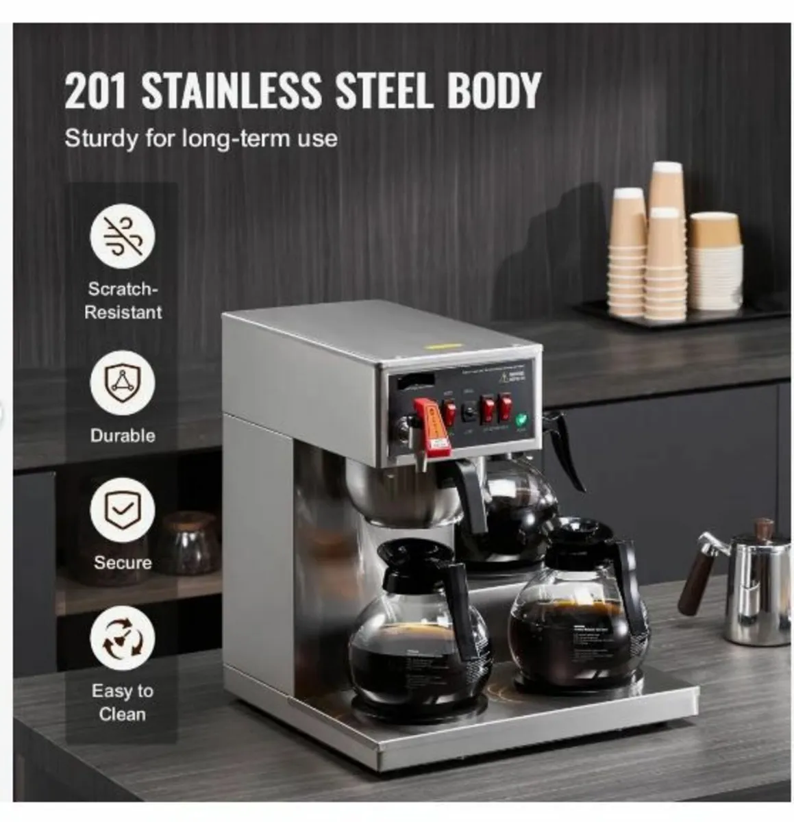 12 Cups Commercial Drip Coffee Maker - Image 2
