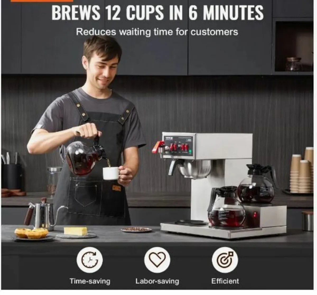 12 Cups Commercial Drip Coffee Maker - Image 4