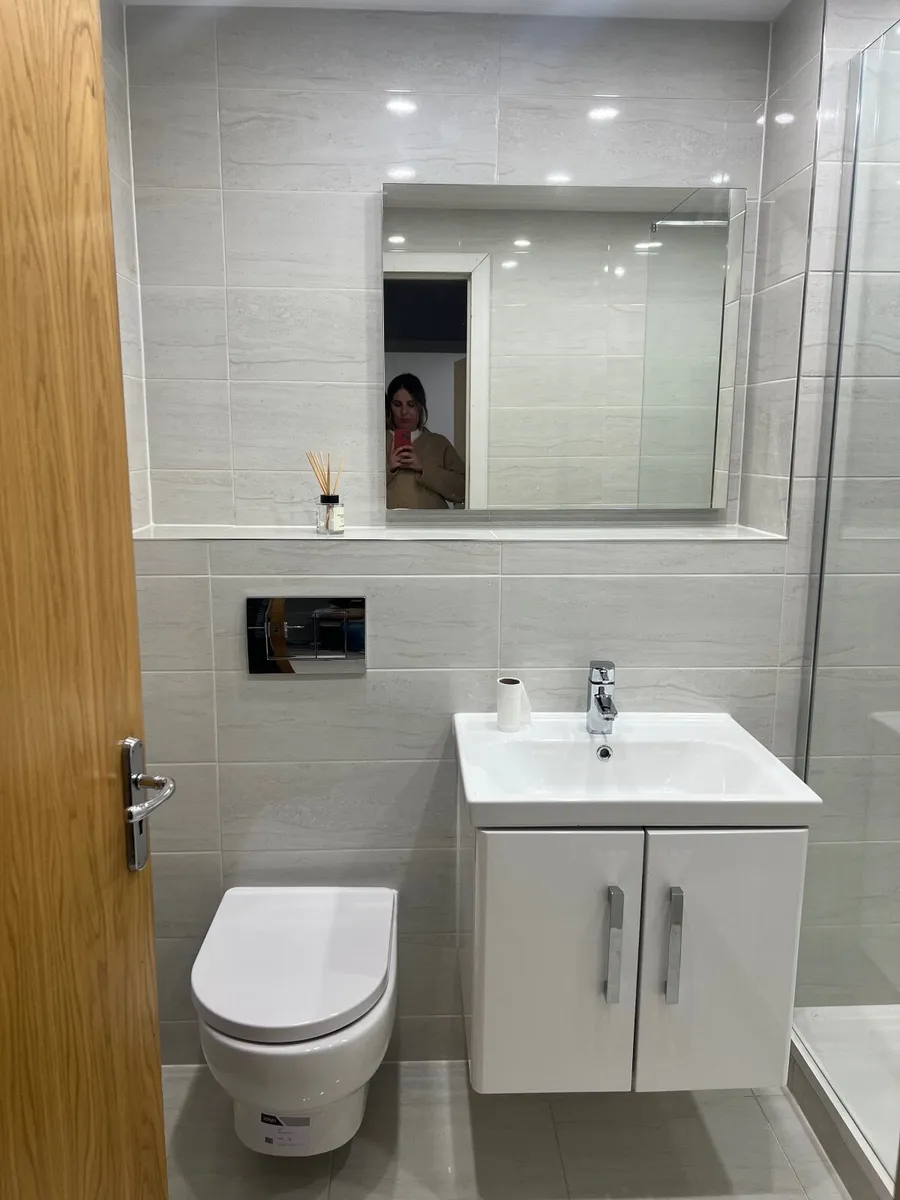 Bathroom mirror, sink and cabinet storage vanity - Image 2