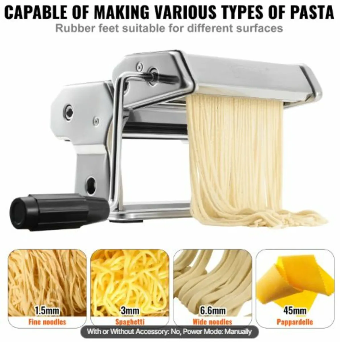 Pasta Maker Machine,9Adjustable Thickness Setting - Image 3