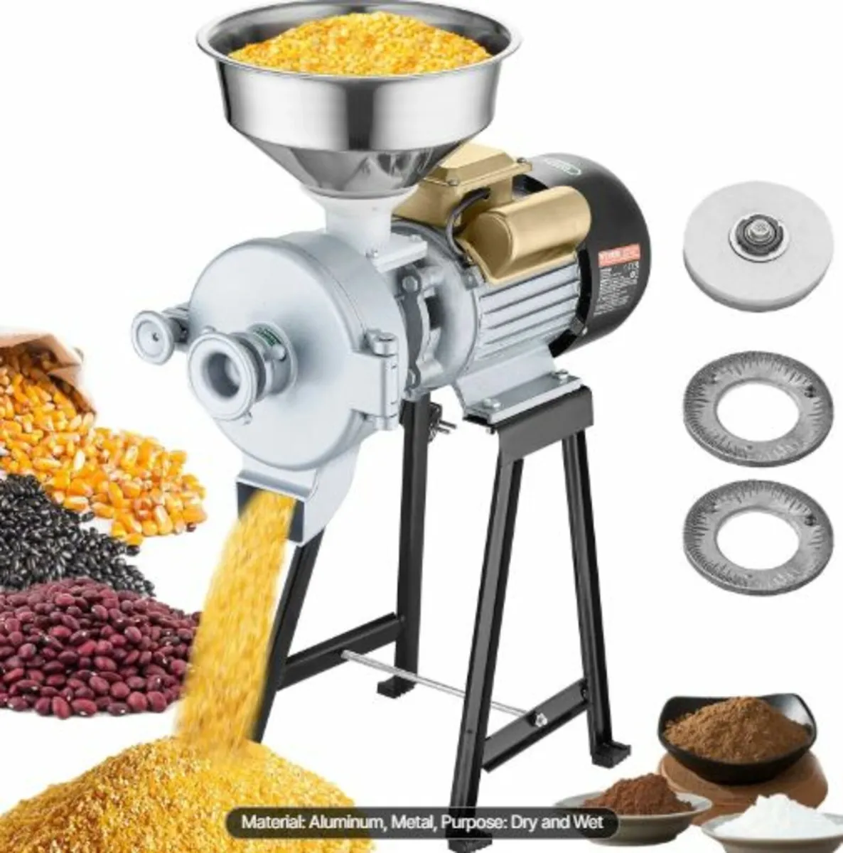 Electric Grain Mill Grinder, 3000W Spice Grinders, - Image 1