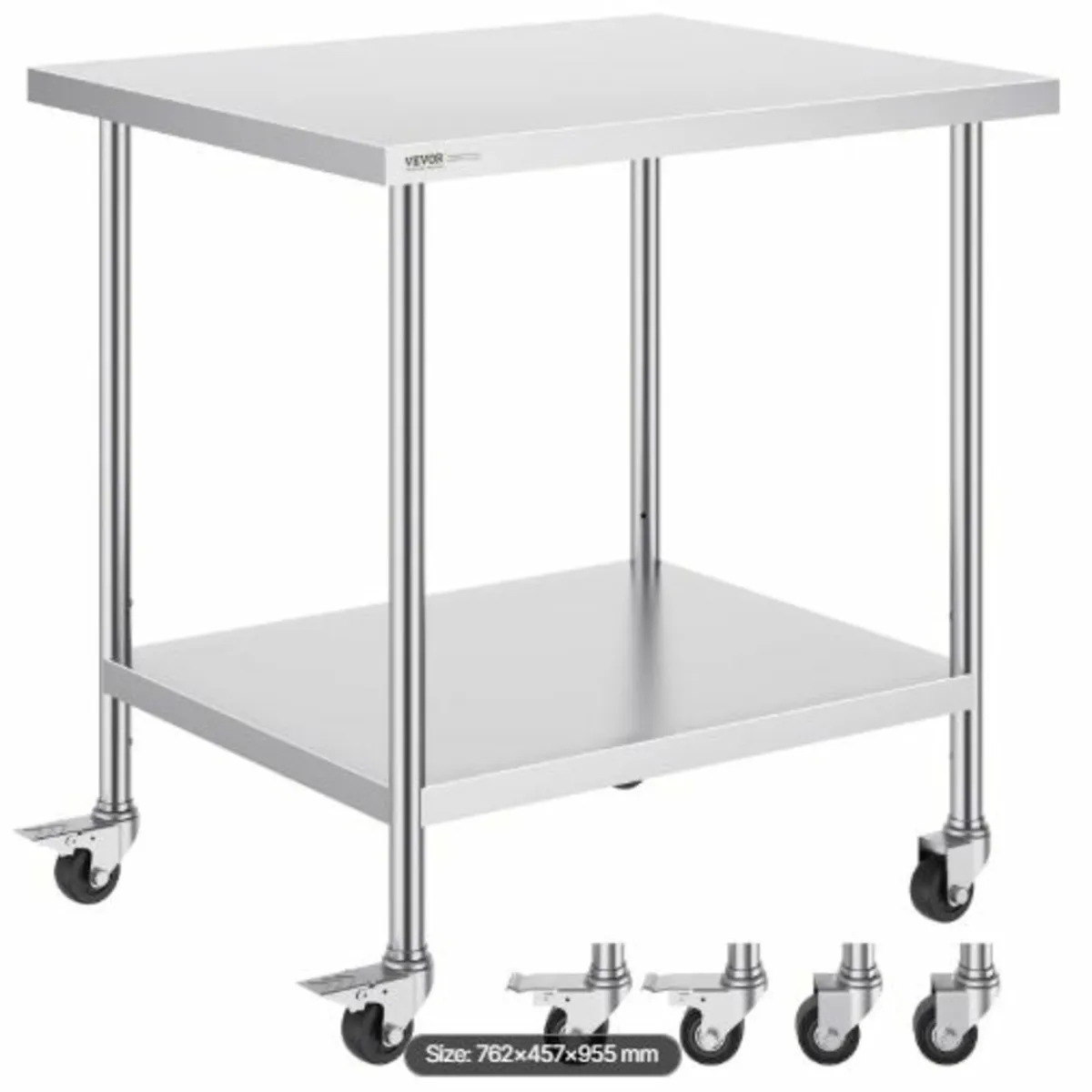 Stainless Steel Work Table 30 x18x38 Inch, with 4 - Image 1