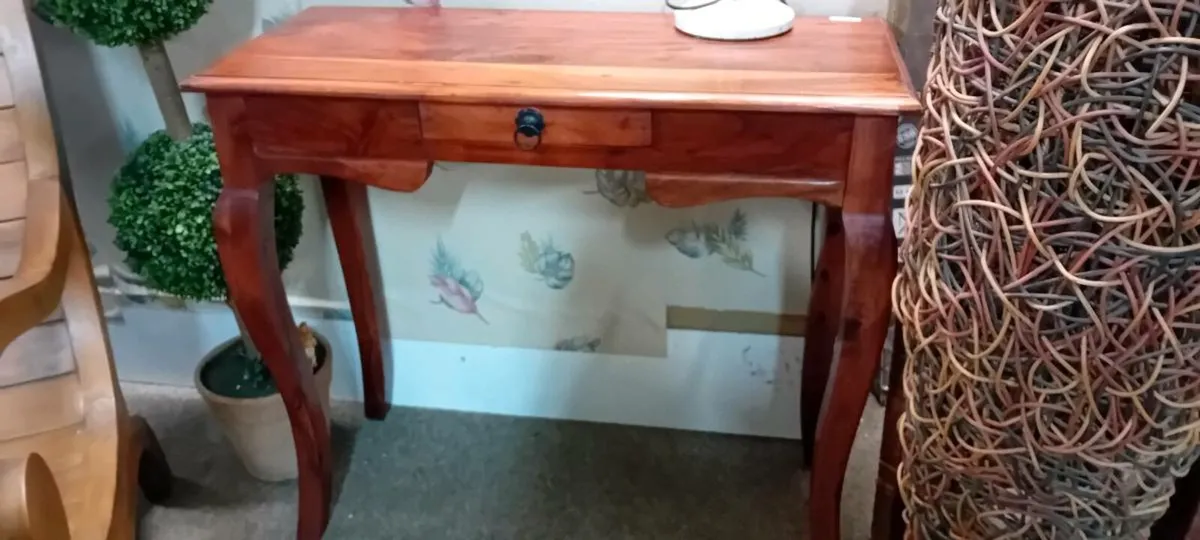 Modern Hardwood Console Table With Drawer - Image 1