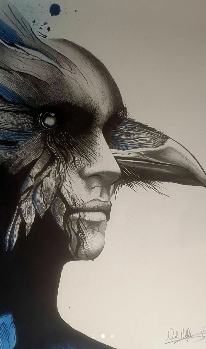 Ink abstract portrait