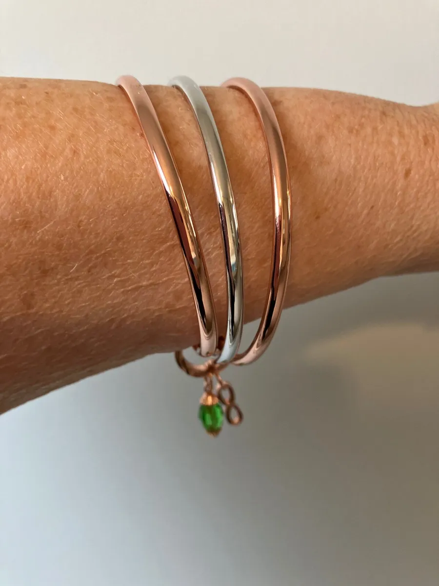 Newbridge Triple Bangle with Emerald Birthstone - Image 3