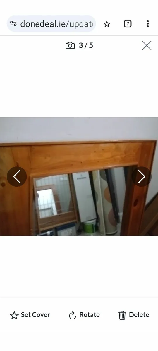 Large heavy solid wood mantle or wall mirror - Image 4