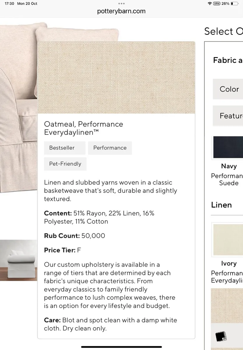 Oversized linen loose covered Armchair - Image 3