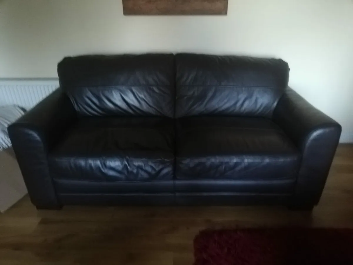 2 Two Seater Leather Couches - Image 2