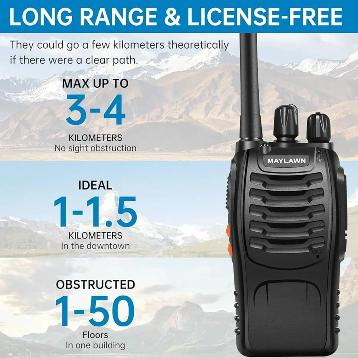 Walkie Talkies Long Range 2Pcs, Walkie Talkies for - Image 3
