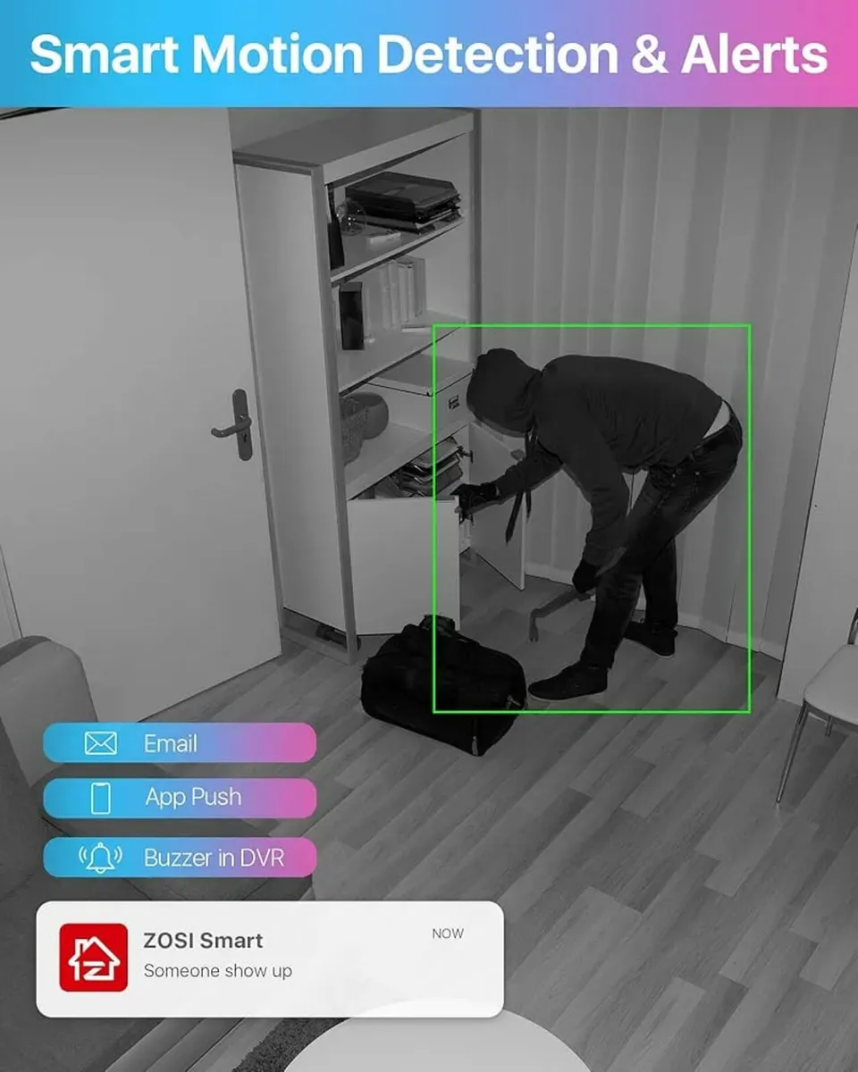 8CH 1080P Security Camera System with AI Human Veh - Image 3