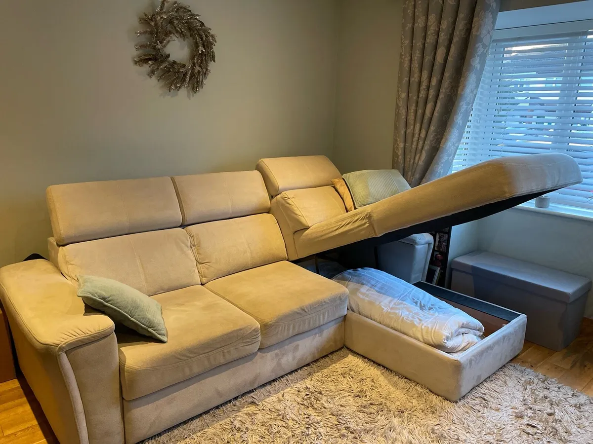 Sofa bed with storage, Dublin 15, good condition - Image 3