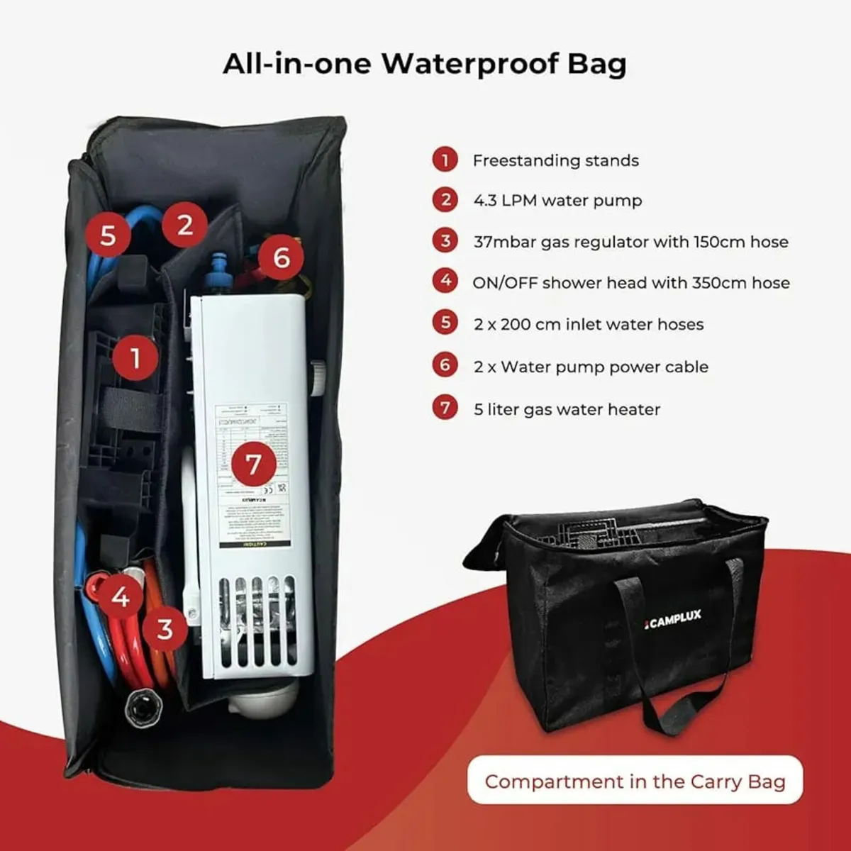 5L Gas Water Heater with 4.3L Water Pump, Freestan - Image 4