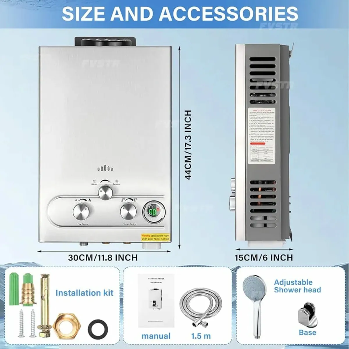 Outdoor Propane Water Heater with LED Display,Port - Image 3