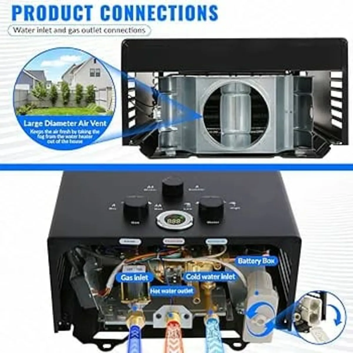 Gas Water Heater,Outdoor Instant Water Heater,18L - Image 4