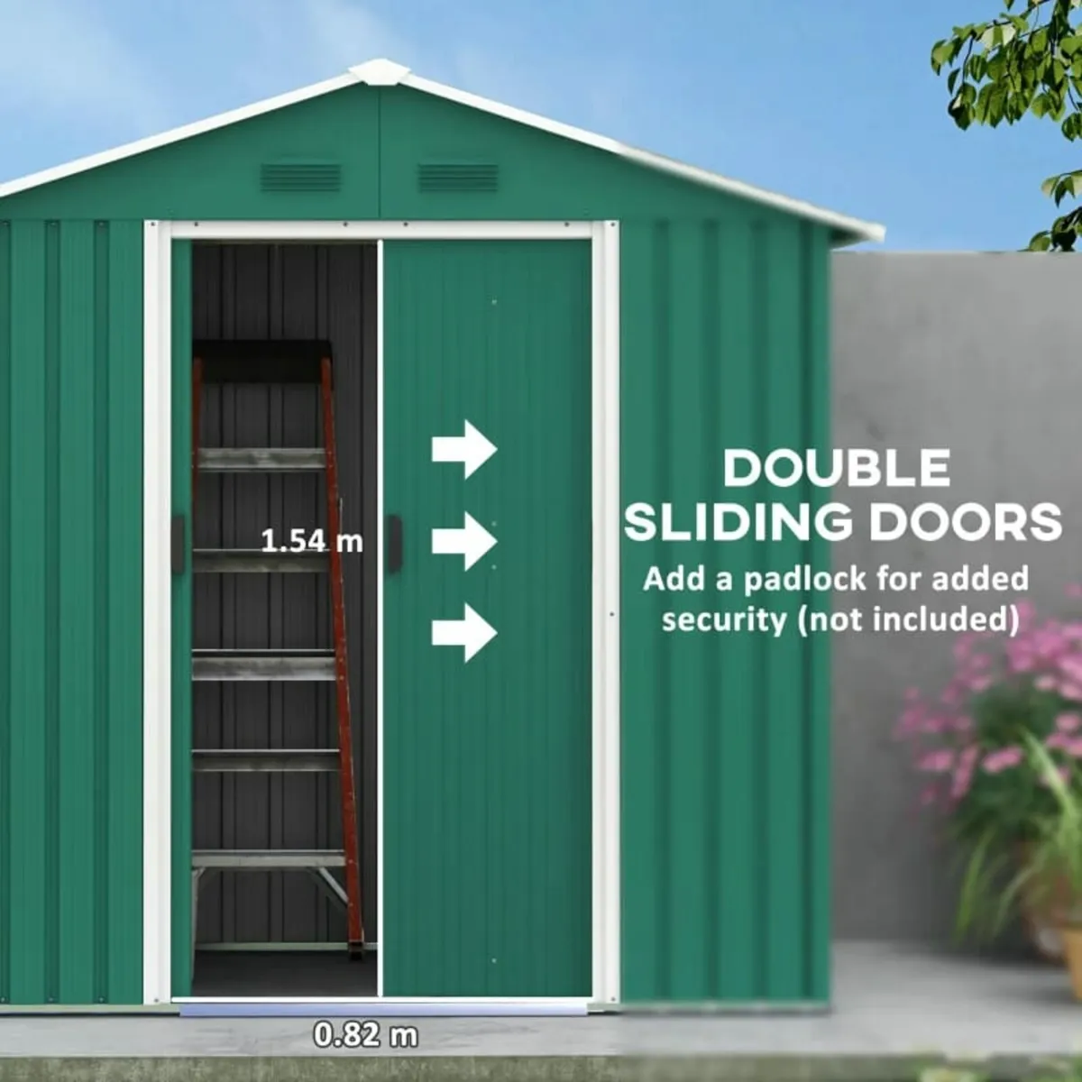 6.5ft x 3.5ft Metal Garden Storage Shed for Outdoo - Image 4