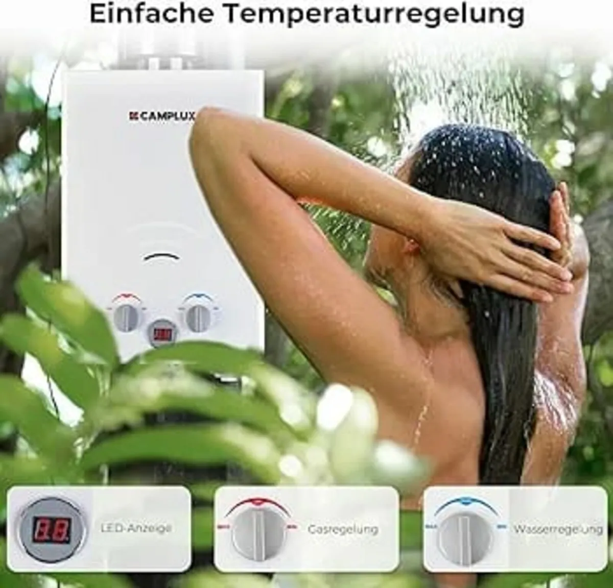 BW158C Tankless Gas Water Heater with Rain Cap, 6L - Image 3