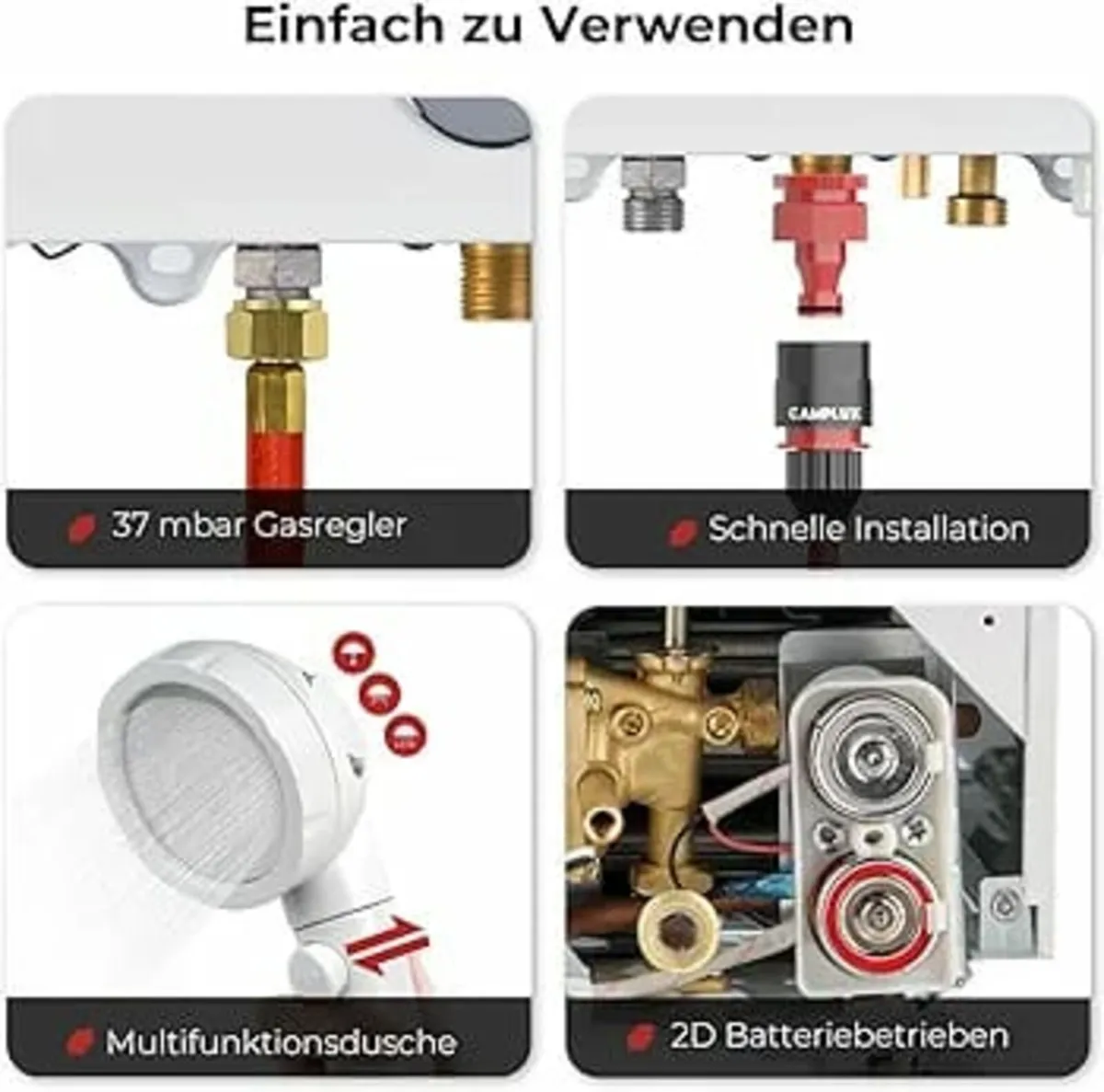 BW158C Tankless Gas Water Heater with Rain Cap, 6L - Image 4