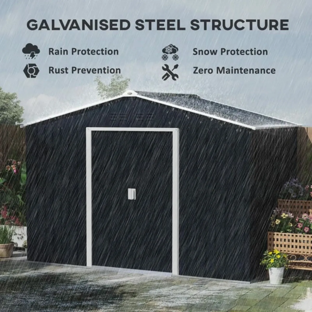 Metal Tool Shed with Sliding Doors and Ventilation - Image 4