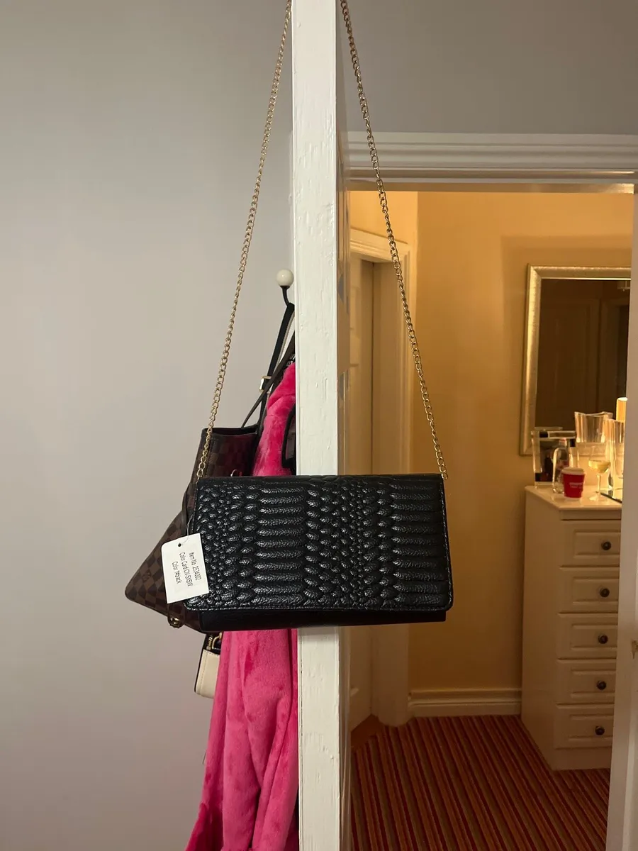 Black Bag with Gold Chain - Image 1
