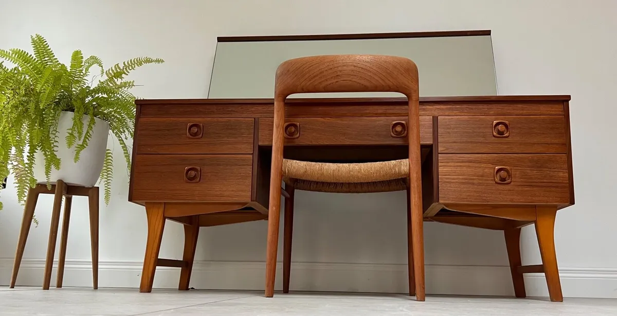 Teak mid century vintage dressing table retro - Image 2