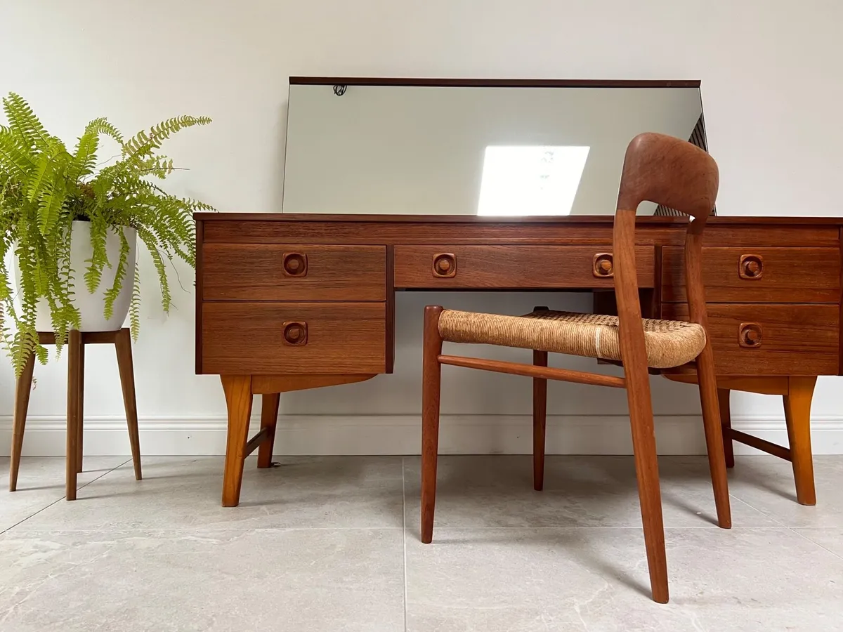Teak mid century vintage dressing table retro - Image 4