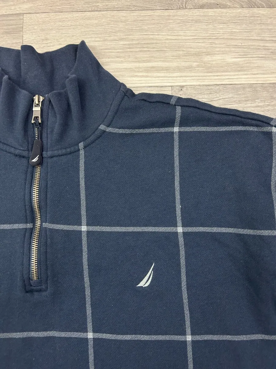 Nautica Half Zip Check Jumper Mens XXL - Image 3