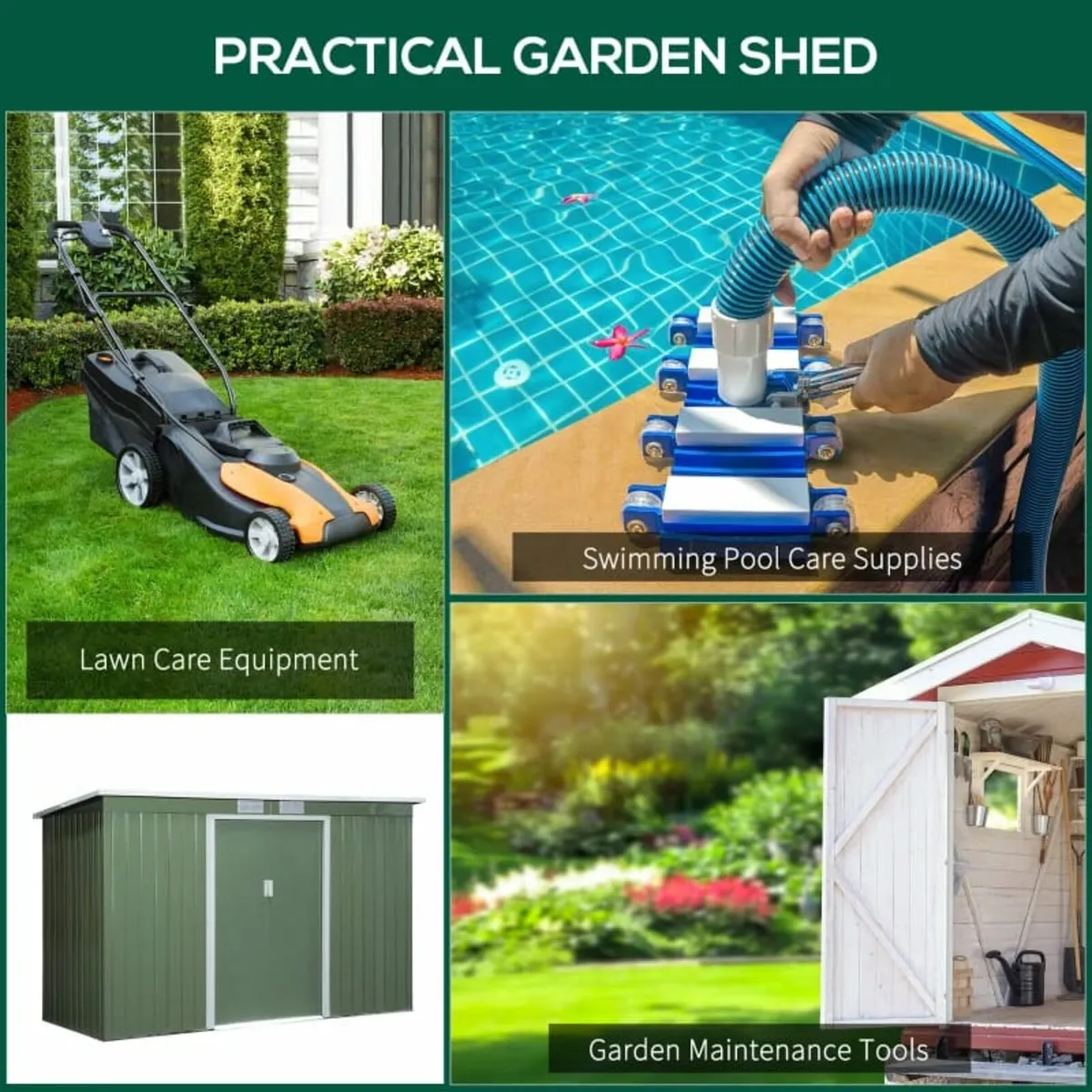 9ft x 4ft Corrugated Garden Metal Storage Shed Out - Image 4