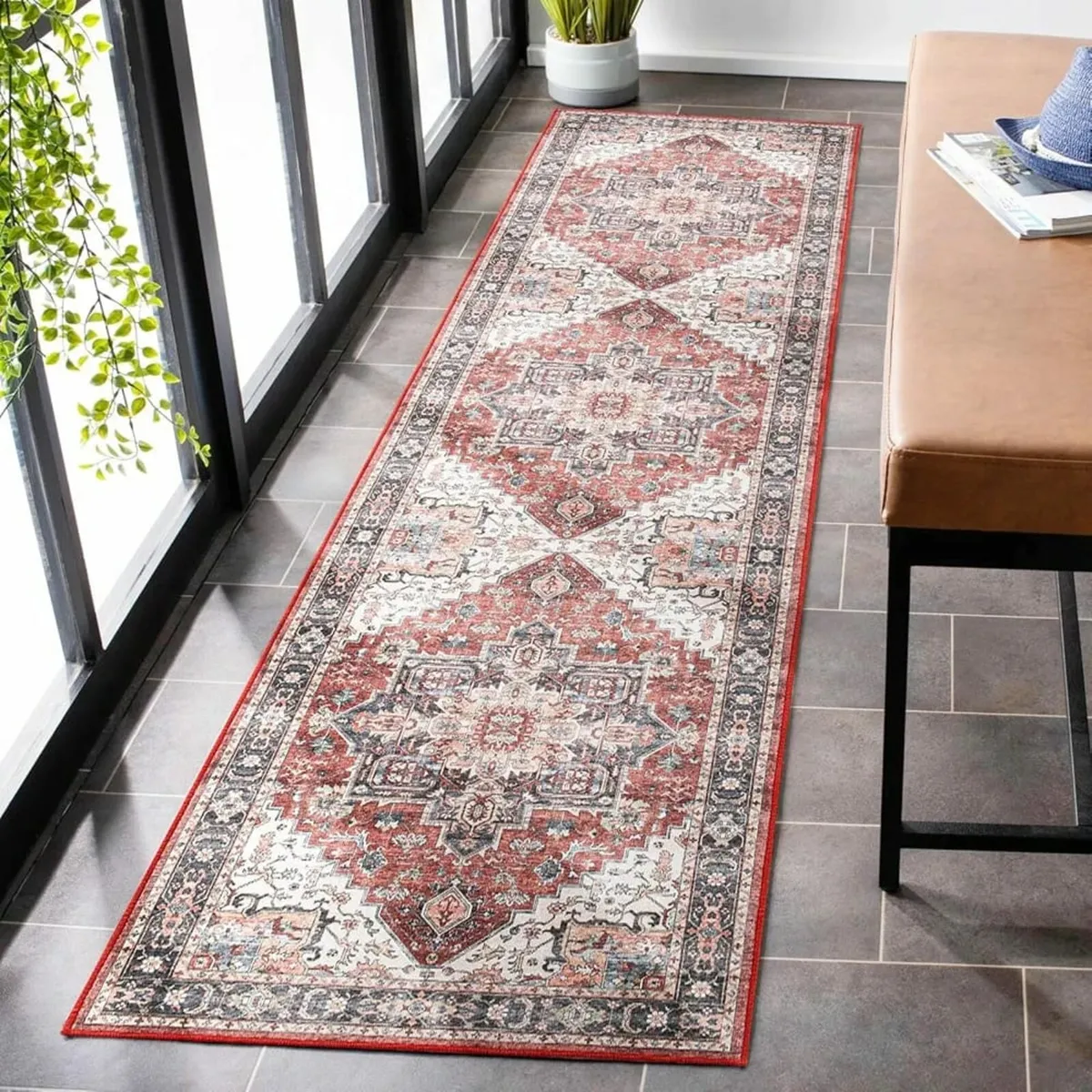 Washable Hallway Runner Rug 60x240cm Long Thin Rug - Image 1
