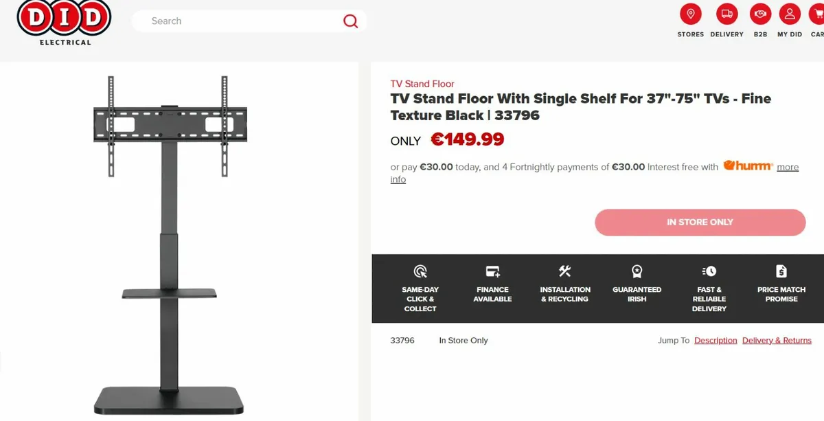 TV STAND FLOOR (TV SIZE 37-75") - All pieces - Image 1