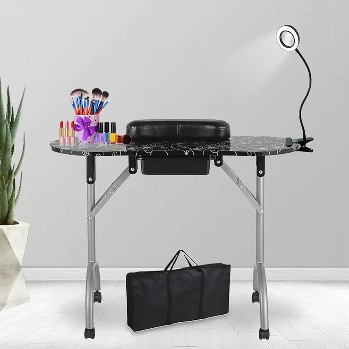 Professional 36''L Portable & Foldable Manicure Ta - Image 1