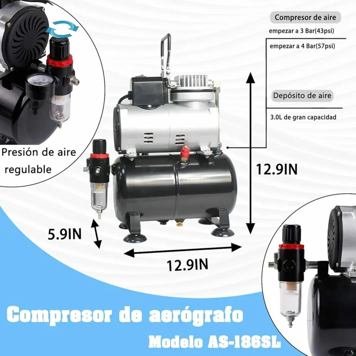 Complete Professional Airbrush Compressor kit Mult - Image 4