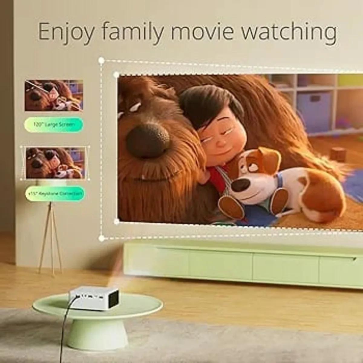 Y3 Mini Projector, Portable Phone Projector 1080P - Image 2