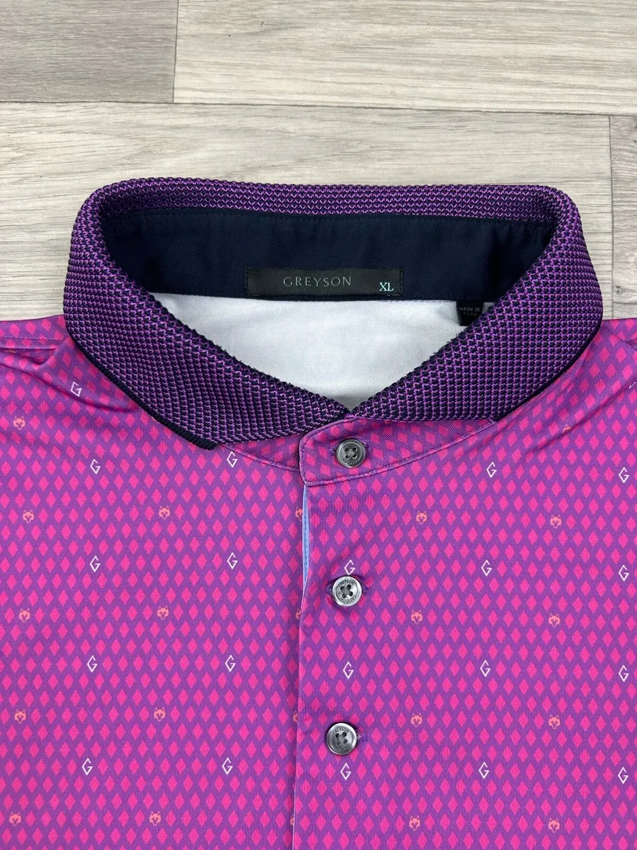 Greyson Patterned Golf Polo Shirt Mens XL - Image 3